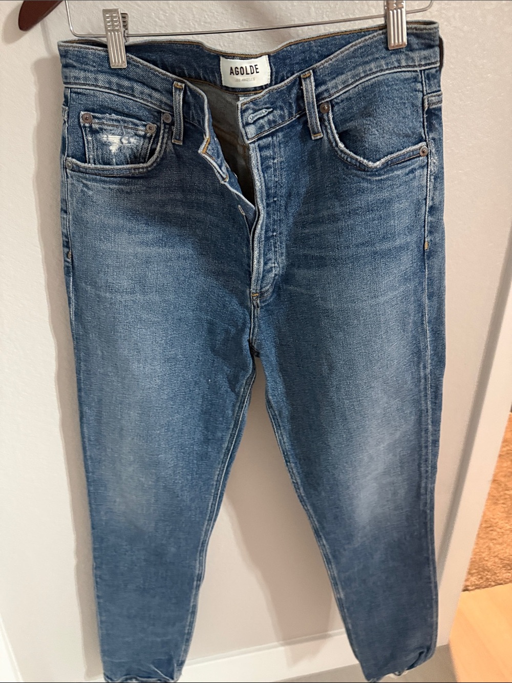 Agolde Women's Blue Skinny Jeans - Classic Mid Wash
